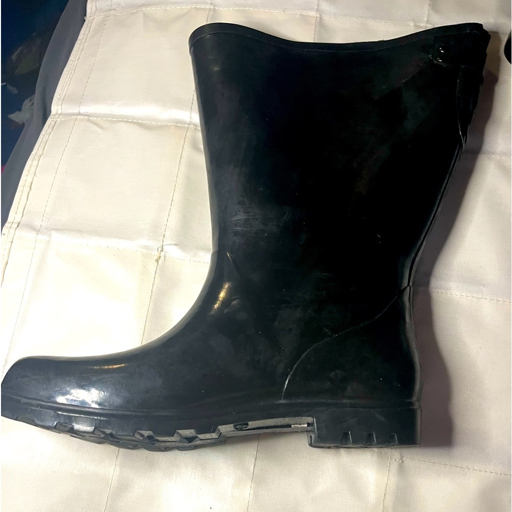 Black Rubber Rain Boots Torrid 13 Wide Knee High